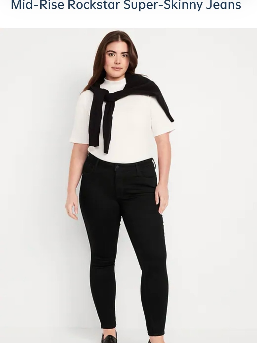 Old Navy Black Mid-Rise Rockstar Super-Skinny Jeans